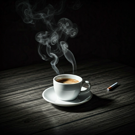 Schwarz-Weiß-Cafészene